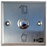 Buton iesire KrugTechnik, inox, NO/COM/, 86x86mm,KBM86