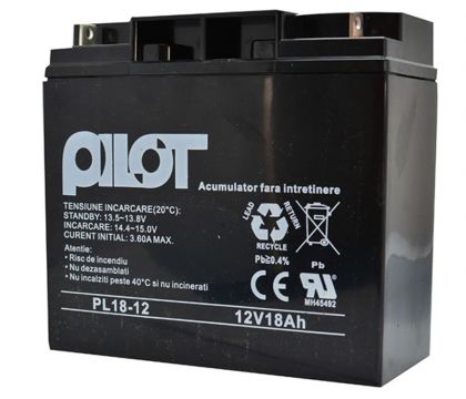 Acumulator Pilot de 12V si 18 A PL-18AH