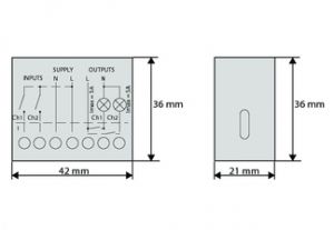 Receptor de interior cu două canale de 433 MHz, 2 ieșiri independente 230 Vca MIME AC