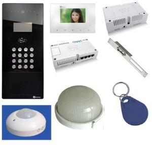 Set interfon video Genway pentru 20 de apartamente, KIT MEDIU