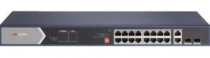 Switch 20 porturi Gigabit fara management, Hi PoE, 2 x RJ45, 2 x SFP 225W - HIKVISION DS-3E0520HP-E